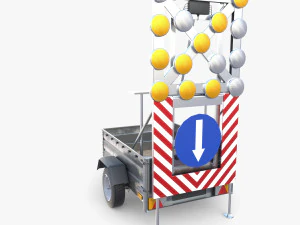 道路施工拖车 v1 3D 模型