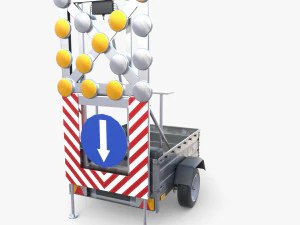 道路施工拖车 v1 3D 模型