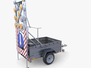 道路施工拖车 v1 3D 模型