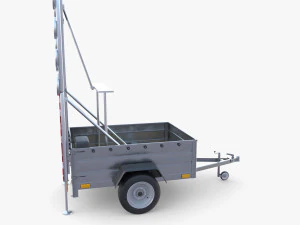 道路施工拖车 v1 3D 模型