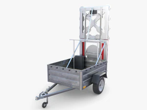 道路施工拖车 v1 3D 模型