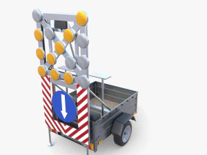 道路施工拖车 v1 3D 模型