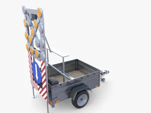 道路施工拖车 v1 3D 模型