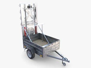 道路施工拖车 v1 3D 模型