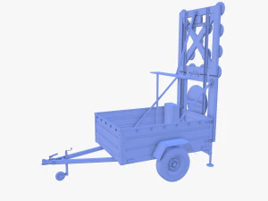 道路施工拖车 v1 3D 模型