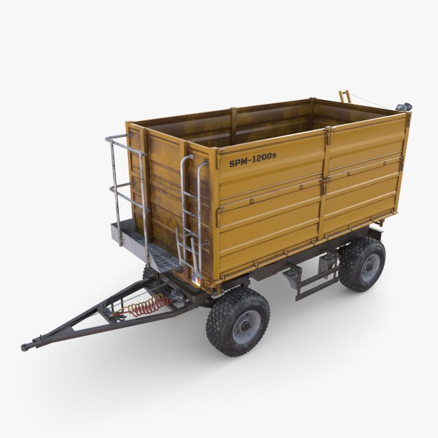 Agro trailer V4 3D Model .c4d .max .obj .3ds .fbx .stl .blend 