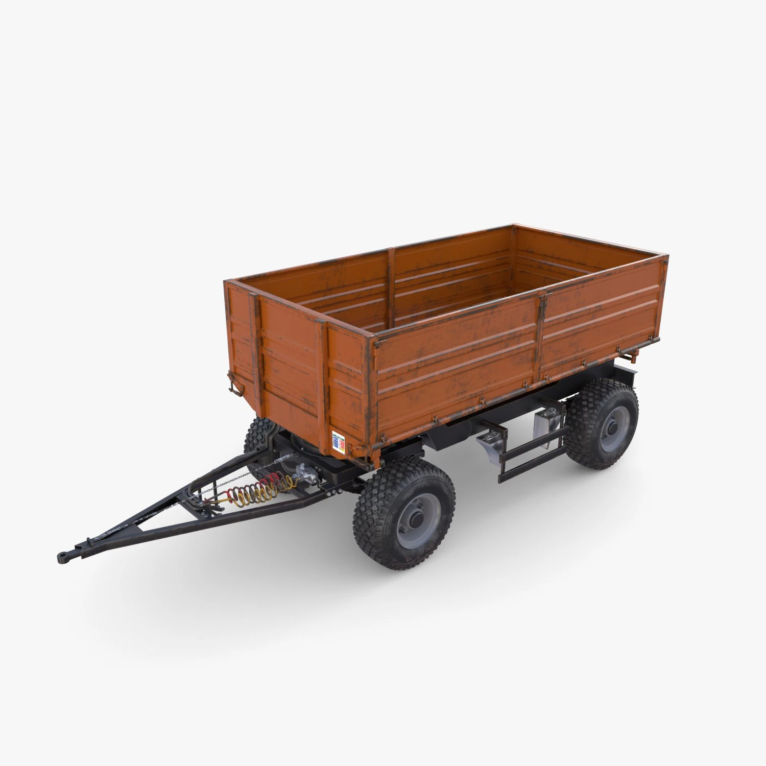 农用拖车 V8 3D 模型 .c4d .max .obj .3ds .fbx .stl .blend 