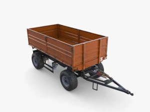 农用拖车 V8 3D 模型