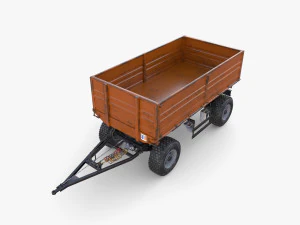 农用拖车 V8 3D 模型