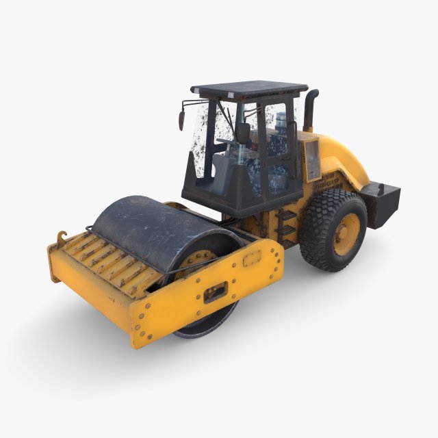 Road roller V1 Modelo 3D .c4d .max .obj .3ds .fbx .stl .blend 