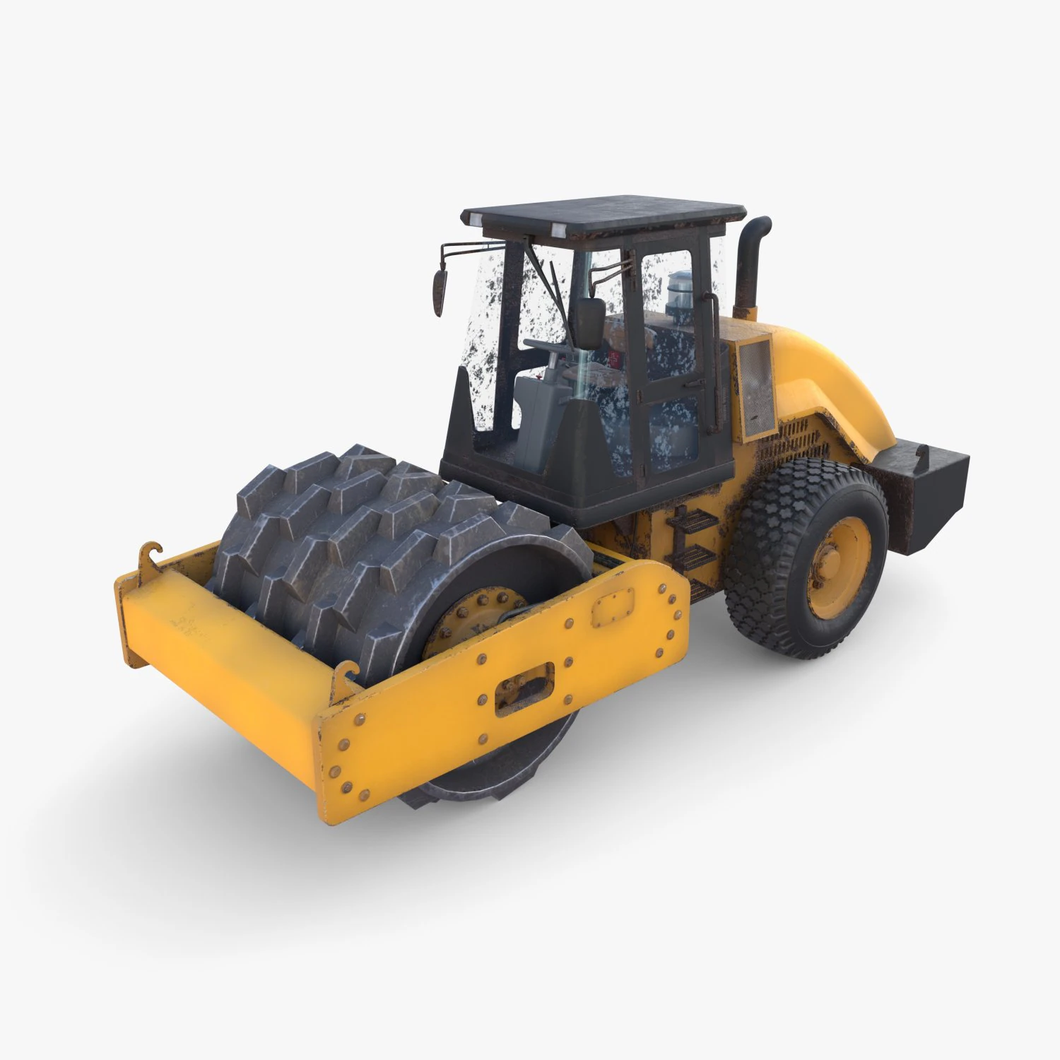 Road roller V2 3D Model .c4d .max .obj .3ds .fbx .stl .blend 