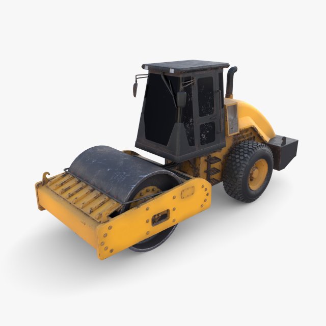 Road roller V3 3D Модель .c4d .max .obj .3ds .fbx .stl .blend 