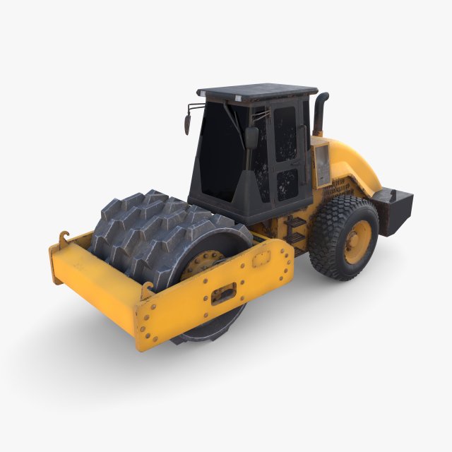 Road roller V4 3D Модель .c4d .max .obj .3ds .fbx .stl .blend 