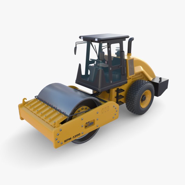 Road roller V5 3D Модель .c4d .max .obj .3ds .fbx .stl .blend 