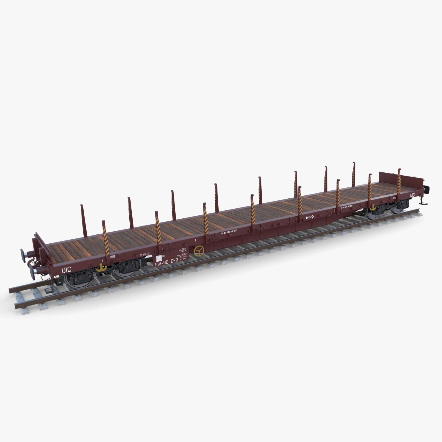 CFR Flat Rail Car v1 3D Model .c4d .max .obj .3ds .fbx .stl .blend 