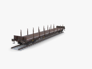 CFR Flat Rail Car v2 3D Model