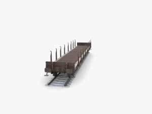 CFR Flat Rail Car v2 3D Model
