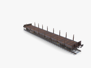 CFR Flat Rail Car v2 3D Model