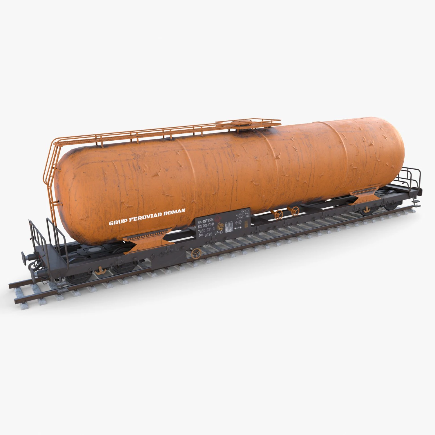 CFR Tanker Rail Car v3 3D Model .c4d .max .obj .3ds .fbx .stl .blend 