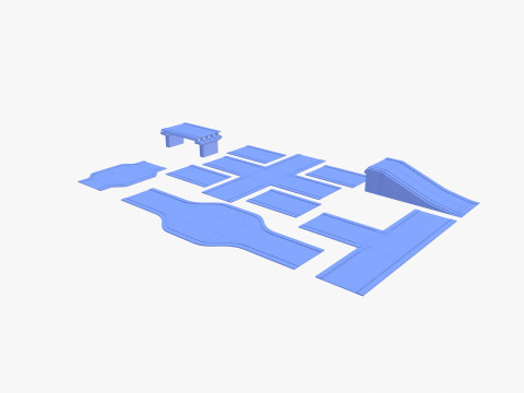 Connectable road segment pack v1 Modelo 3D