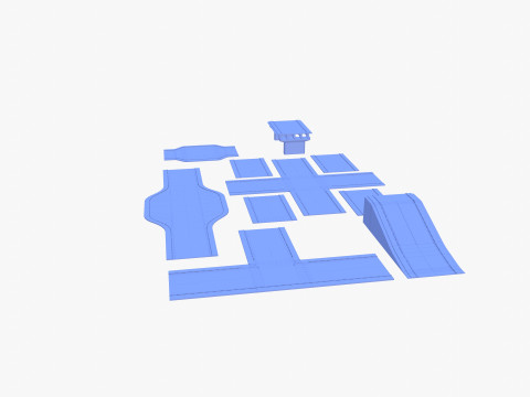 Connectable road segment pack v1 Modelo 3D