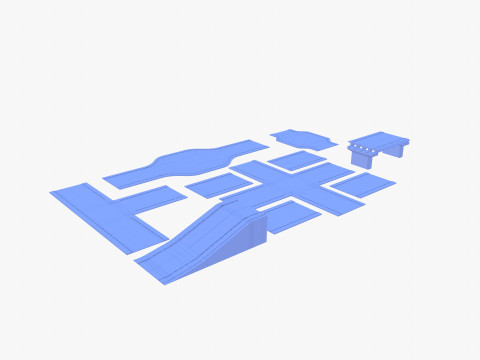 Connectable road segment pack v1 Modelo 3D