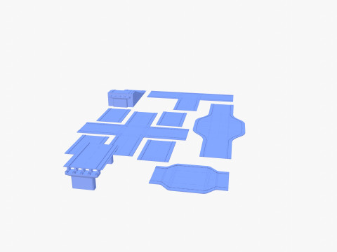 Connectable road segment pack v1 Modelo 3D