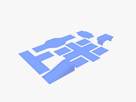 Connectable road segment pack v1 Modelo 3D