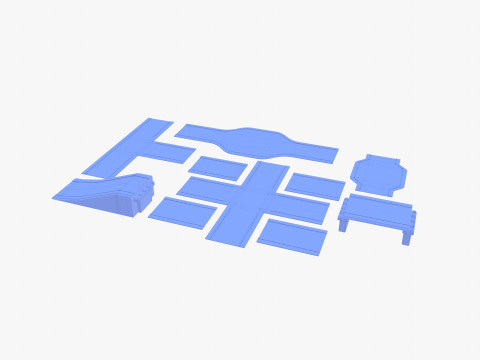 Connectable road segment pack v1 Modelo 3D