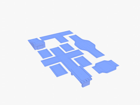 Connectable road segment pack v1 Modelo 3D