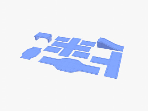 Connectable road segment pack v1 Modelo 3D