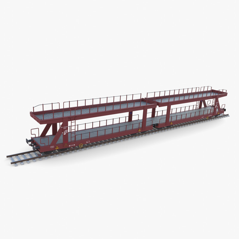 CFR Auto Carrier Rail Car v2 3D Model .c4d .max .obj .3ds .fbx .stl .blend 