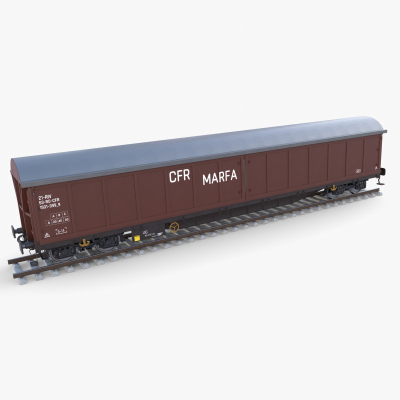 CFR Boxcar Rail Car v2 3D Модель .c4d .max .obj .3ds .fbx .stl .blend 