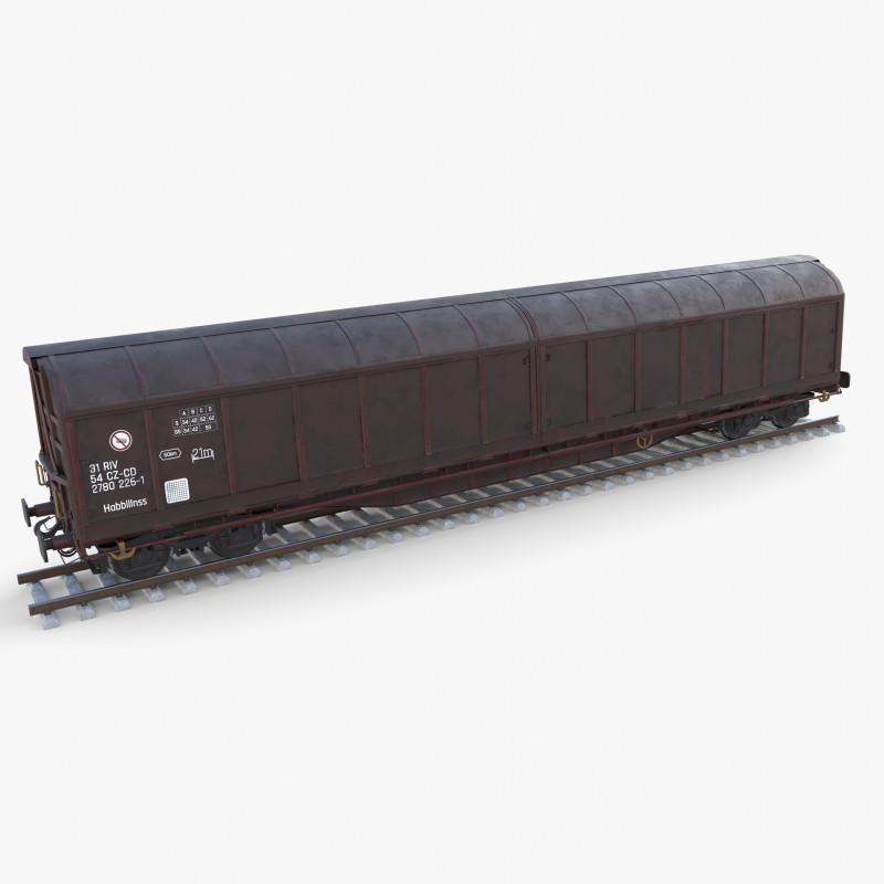CFR Habis Sliding Door Wagon 339 Rail Car v1 Modelo 3D .c4d .max .obj .3ds .fbx .stl .blend 