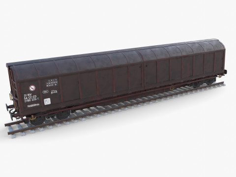 CFR Habis Sliding Door Wagon 339 Rail Car v1 Modelo 3D