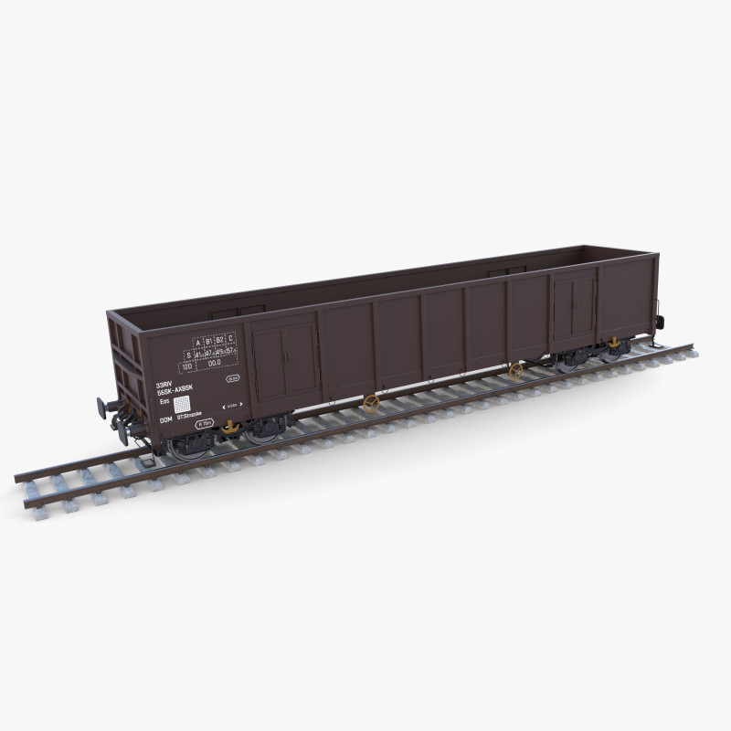 CFR Open Box Rail Car v2 3D Модель .c4d .max .obj .3ds .fbx .stl .blend 