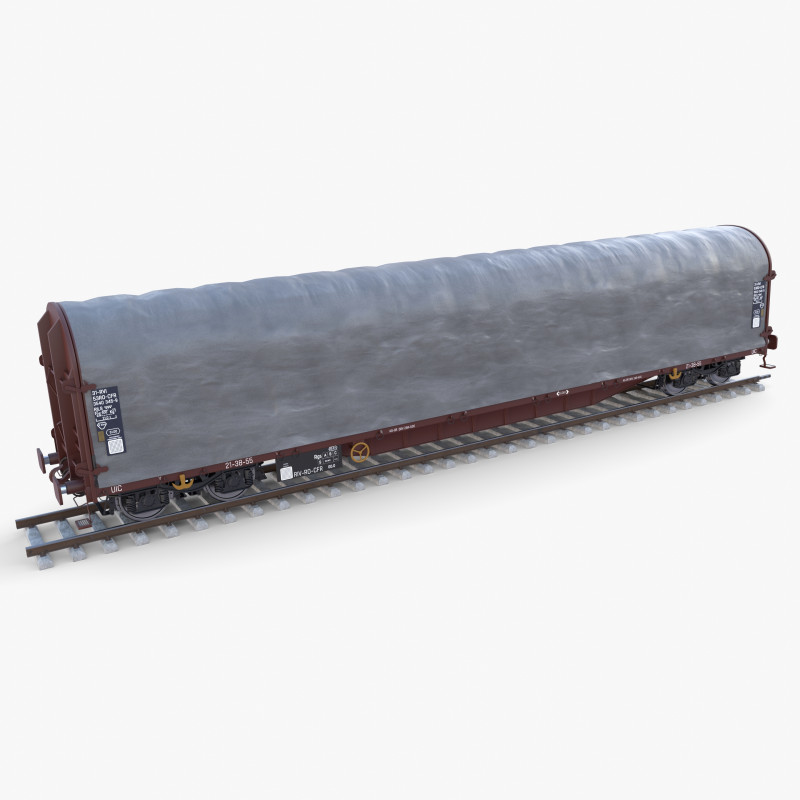 CFR Sliding Tarp Rail Car v1 Modelo 3D .c4d .max .obj .3ds .fbx .stl .blend 