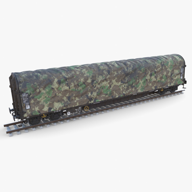 CFR Sliding Tarp Rail Car v3 Modelo 3D .c4d .max .obj .3ds .fbx .stl .blend 