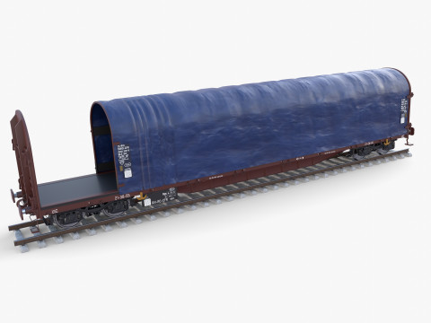 CFR Sliding Tarp Rail Car v4 3D Model