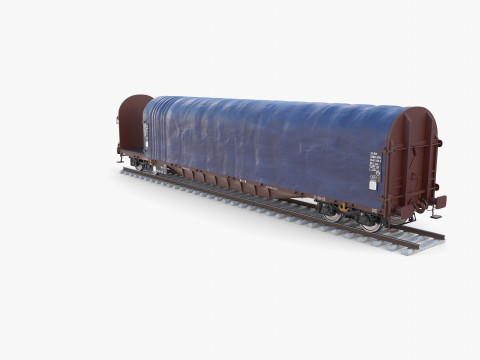 CFR Sliding Tarp Rail Car v4 Modelo 3D