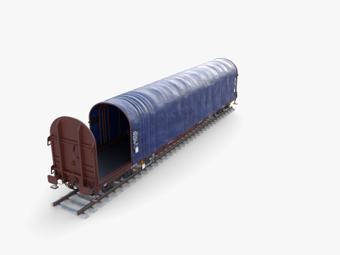 CFR Sliding Tarp Rail Car v4 Modelo 3D