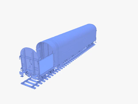सीएफआर स्लाइडिंग टार्प रेल कार v4 3D मॉडल