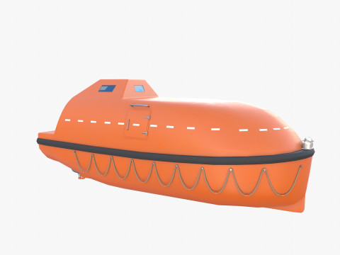 Life boat with interior V1 3D Модель