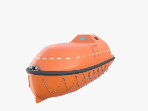 Life boat with interior V1 3D Model