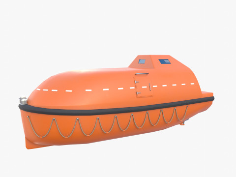 Life boat with interior V1 3D Model