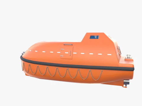 Barco salva-vidas com interior V1 Modelo 3D