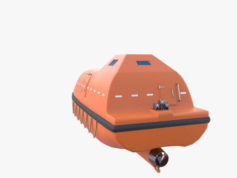 Life boat with interior V1 3D Model