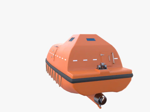 Barco salva-vidas com interior V1 Modelo 3D