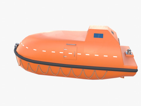 Life boat with interior V1 3D Model