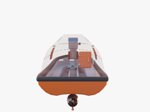 Life boat with interior V1 3D Model